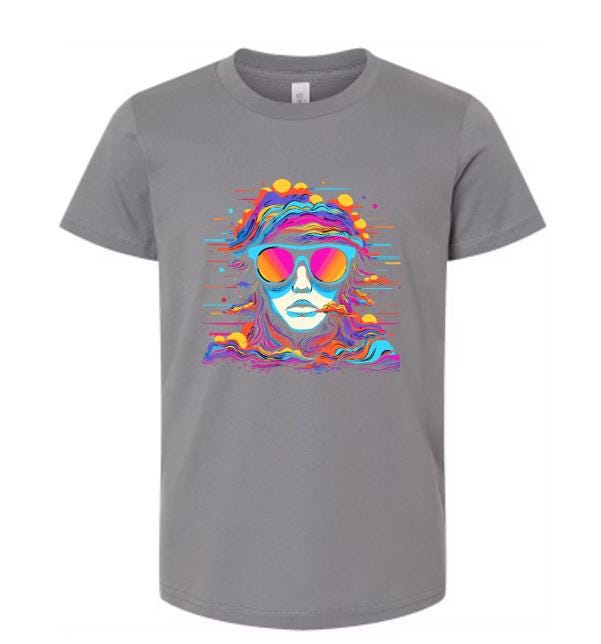 Psychedelic Face T-Shirt with Colorful Swirls - Embrace the Vibe!