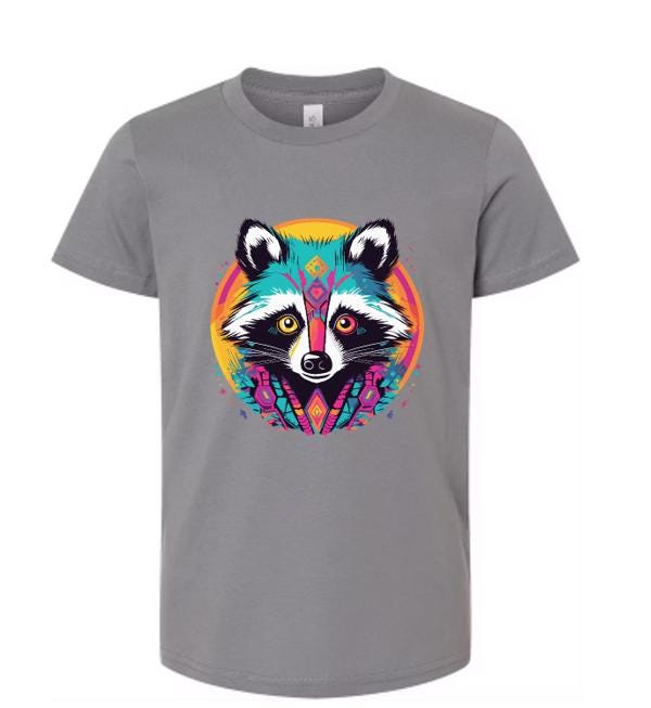 Psychedelic Raccoon T-Shirt/ Colorful Animal Tee/ Unique Graphic Tee/ Nature Lover Gift