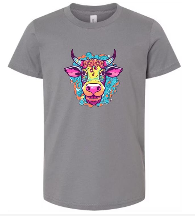 Psychedelic Cow T-Shirt/Vibrant and Unique Graphic Tee