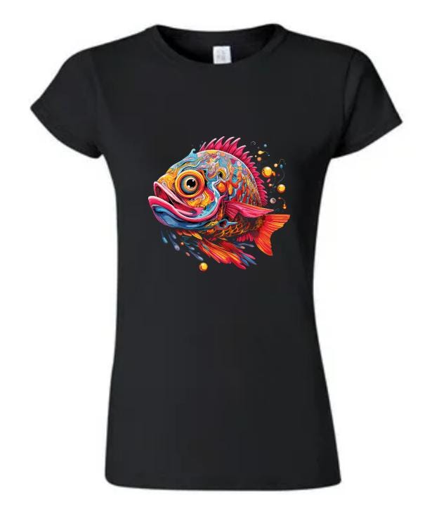 Psychedelic Fish T-Shirt/ Dive into Color!