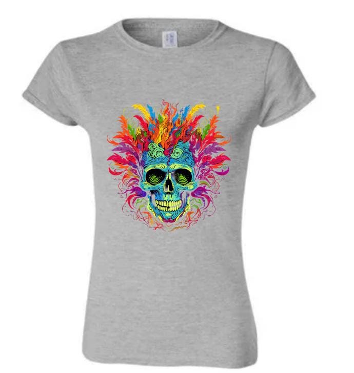 Psychedelic; Skull Shirt; Graphic Tee, Bold Style; Unique Vibes