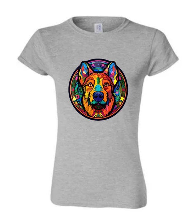 Psychedelic German Shepherd T-Shirt/Trippy Dog Lover Tee/Unique Pet Apparel