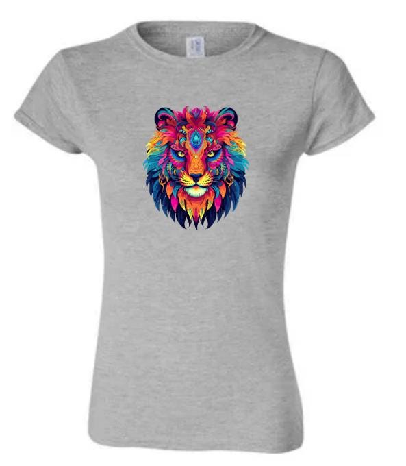 Psychedelic Lion T-Shirt / Colorful Graphic Tee/ Unique Animal Art Shirt/ Perfect Gift for Lion Lovers