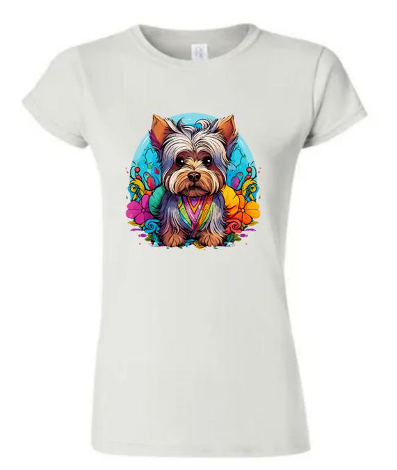 Psychedelic Yorkshire Terrier T-Shirt/ Colorful Dog Graphic Tee/ Unique Pet Lover Shirt/ Perfect Gift for Dog Owners