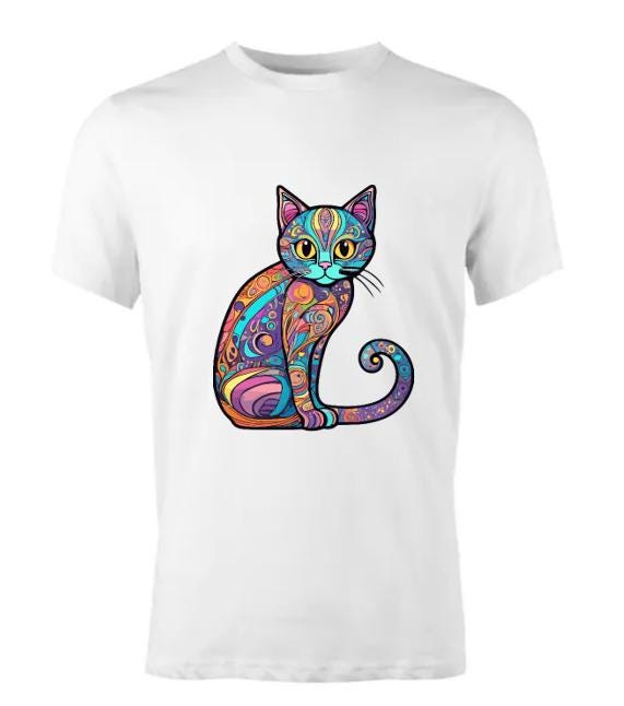 Embrace Your Inner Cat Lover with our Psychedelic Cat T-Shirt!