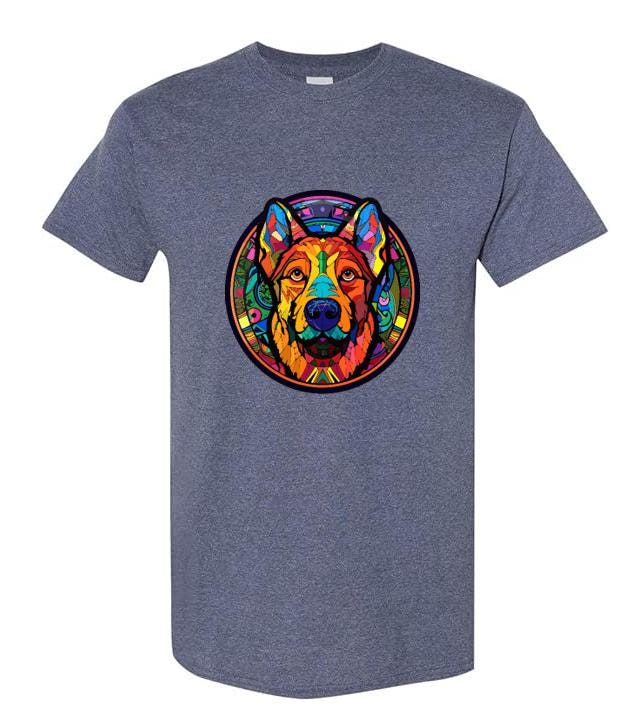 Psychedelic German Shepherd T-Shirt/Trippy Dog Lover Tee/Unique Pet Apparel