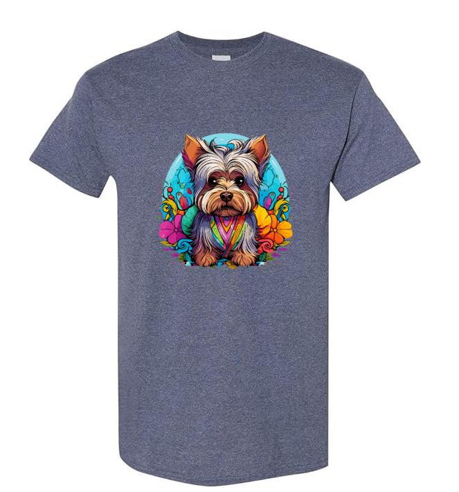 Psychedelic Yorkshire Terrier T-Shirt/ Colorful Dog Graphic Tee/ Unique Pet Lover Shirt/ Perfect Gift for Dog Owners