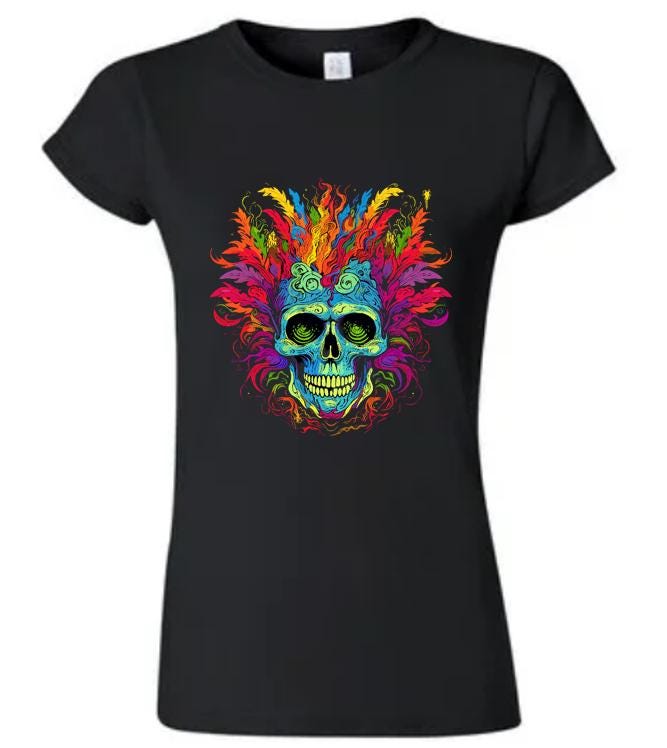 Psychedelic; Skull Shirt; Graphic Tee, Bold Style; Unique Vibes