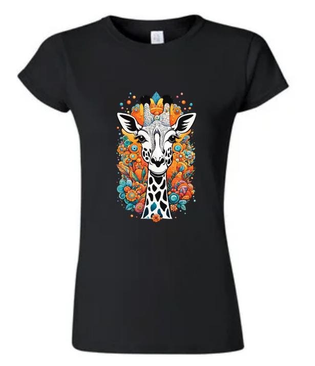Psychedelic Giraffe T-Shirt/ Stand Tall in Style!