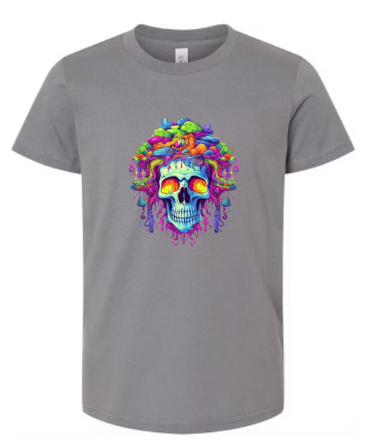 Psychedelic Skull Shirt/Vibrant Graphic Tee/ Trippy Skull Design/Perfect for Alternative Fashion Lovers.