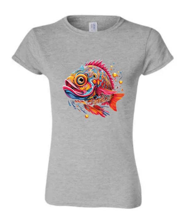 Psychedelic Fish T-Shirt/ Dive into Color!