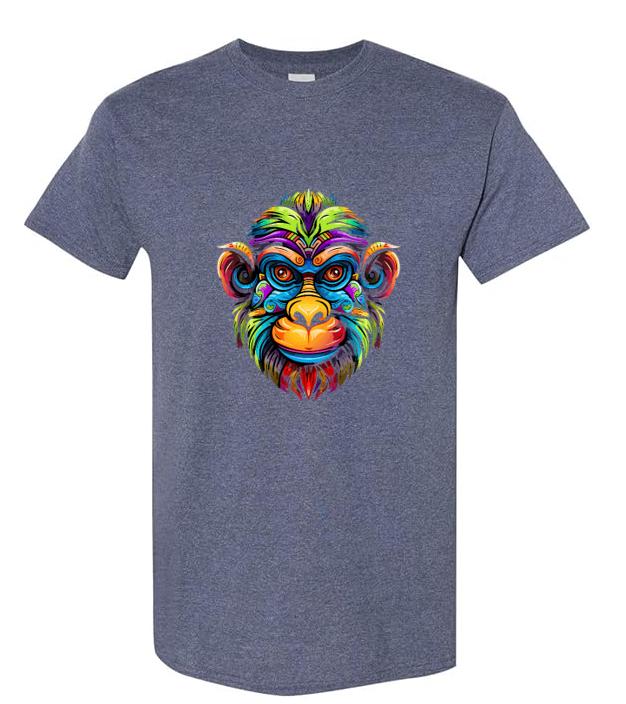 Psychedelic Monkey T-Shirt / Colorful Graphic Tee/ Unique Animal Art Shirt/ Fun Gift for Monkey Lovers