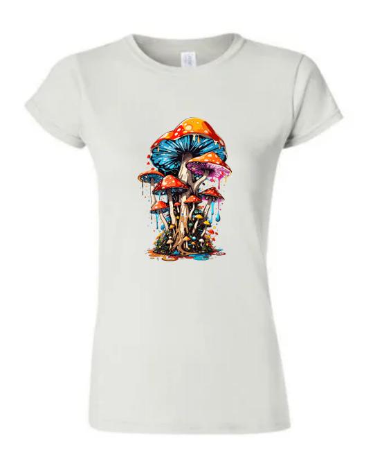 Psychedelic Mushroom T-Shirt/Vibrant Boho Graphic Tee/Trippy Fungi Design/Perfect for Nature Lovers and Festival Goers.