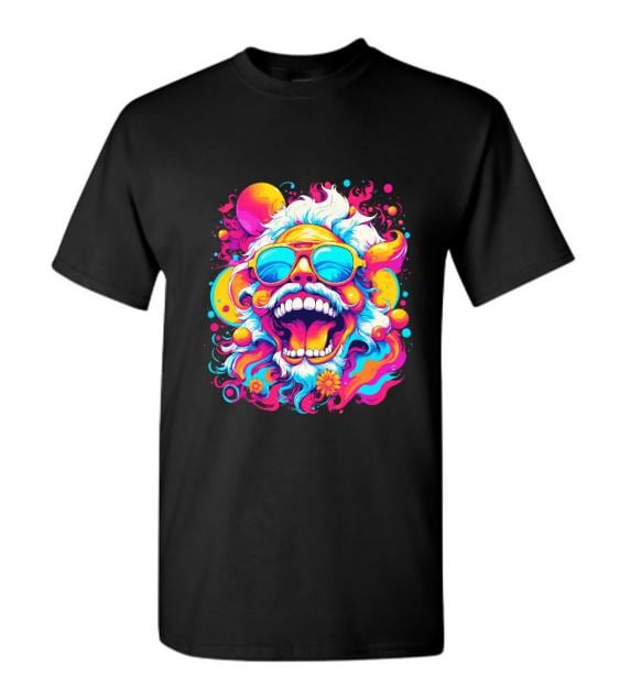 Whimsical Psychedelic Laughing Old Man T-Shirt/Embrace Joy and Laughter!