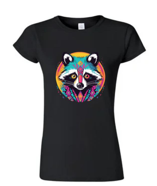 Psychedelic Raccoon T-Shirt/ Colorful Animal Tee/ Unique Graphic Tee/ Nature Lover Gift