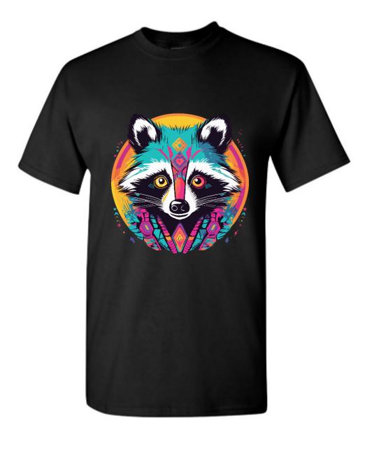 Psychedelic Raccoon T-Shirt/ Colorful Animal Tee/ Unique Graphic Tee/ Nature Lover Gift