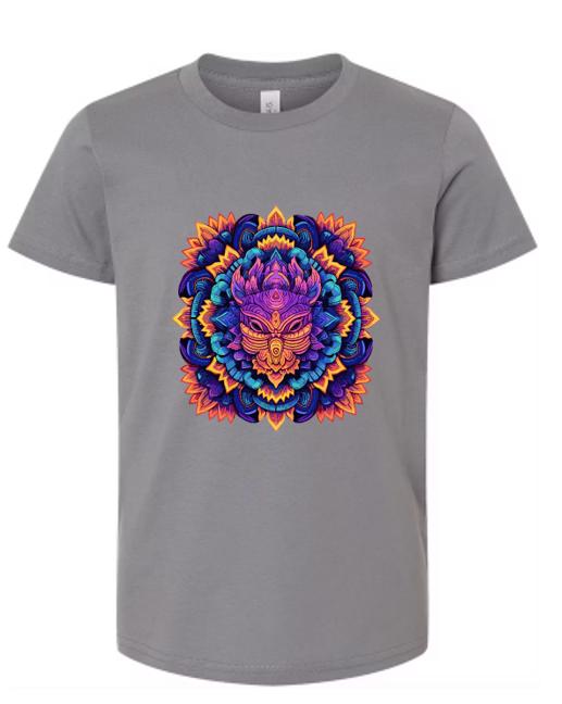 Psychedelic Mandala Warrior T-Shirt/Bohemian Graphic Tee/ Colorful Spiritual Art/For Men and Woman
