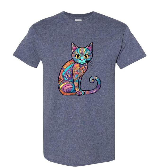Embrace Your Inner Cat Lover with our Psychedelic Cat T-Shirt!
