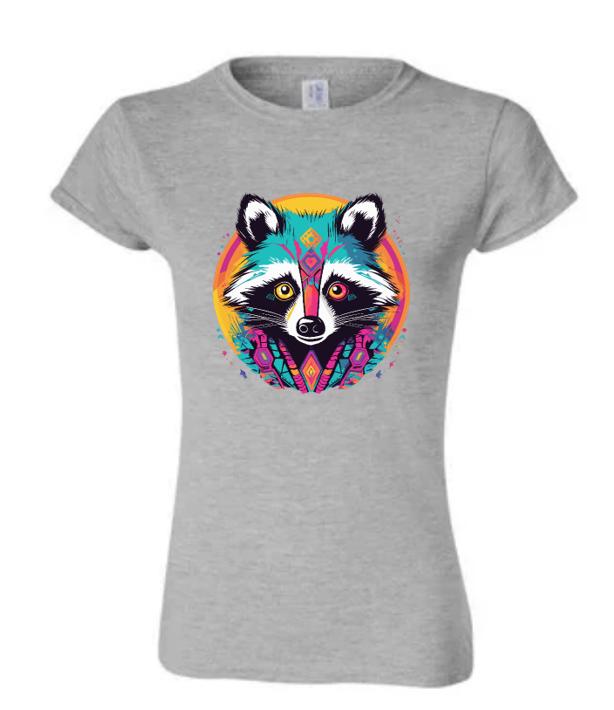 Psychedelic Raccoon T-Shirt/ Colorful Animal Tee/ Unique Graphic Tee/ Nature Lover Gift