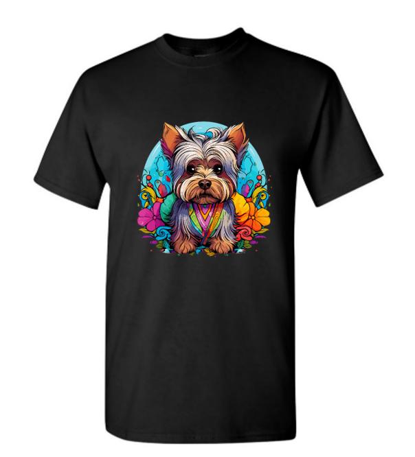 Psychedelic Yorkshire Terrier T-Shirt/ Colorful Dog Graphic Tee/ Unique Pet Lover Shirt/ Perfect Gift for Dog Owners