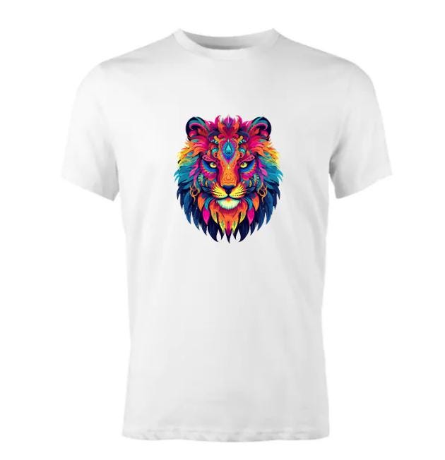 Psychedelic Lion T-Shirt / Colorful Graphic Tee/ Unique Animal Art Shirt/ Perfect Gift for Lion Lovers
