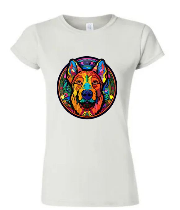 Psychedelic German Shepherd T-Shirt/Trippy Dog Lover Tee/Unique Pet Apparel