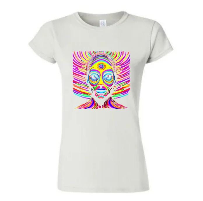 Vibrant Psychedelic T-Shirt Featuring an African American Woman/ Celebrate Diversity and Art!