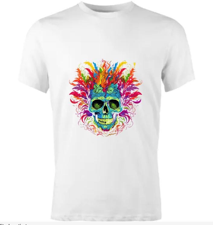 Psychedelic; Skull Shirt; Graphic Tee, Bold Style; Unique Vibes