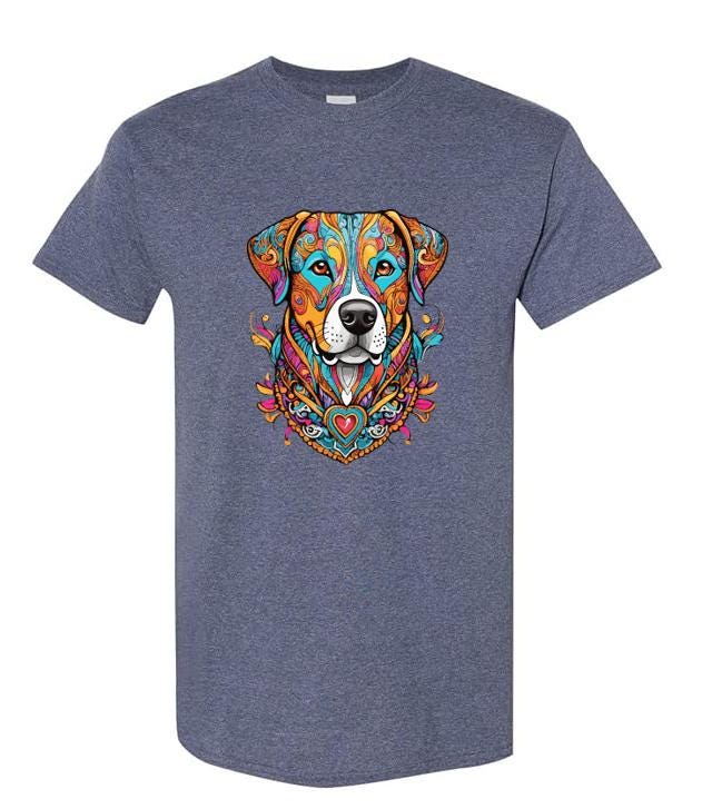 Psychedelic Labrador T-Shirt/ Colorful Dog Graphic Tee / Pet Lovers Shirt