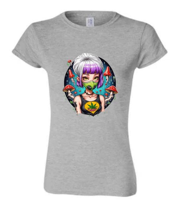 Psychedelic Woman & Mushrooms T-Shirt/Boho Graphic Tee/ Trippy Nature-Inspired Design/ Perfect for Festival Goers and Free Spirits.