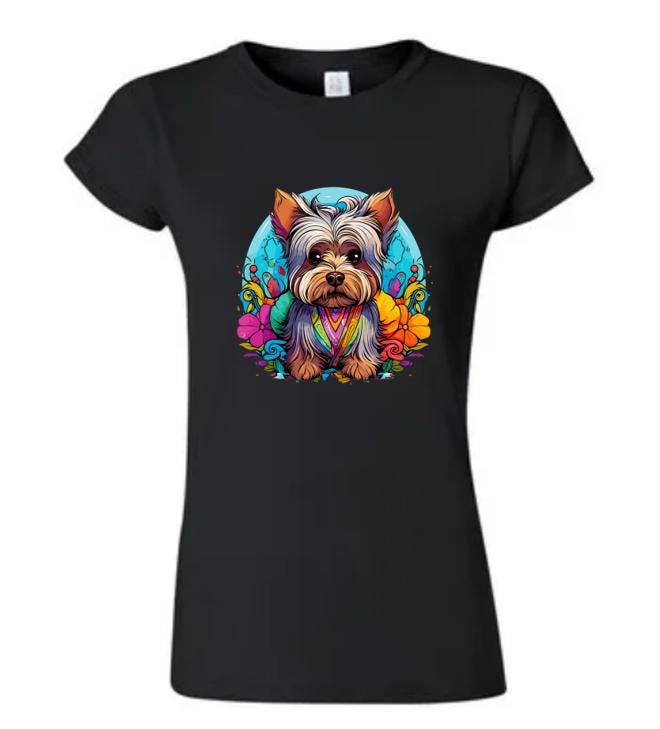 Psychedelic Yorkshire Terrier T-Shirt/ Colorful Dog Graphic Tee/ Unique Pet Lover Shirt/ Perfect Gift for Dog Owners