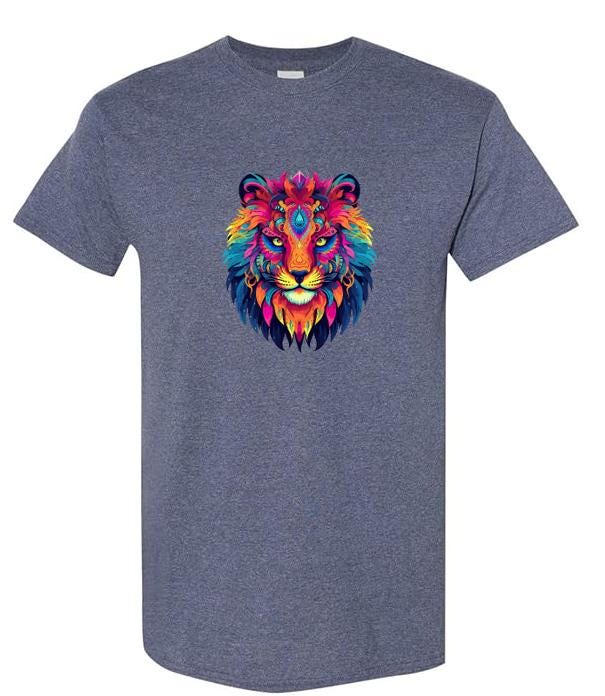 Psychedelic Lion T-Shirt / Colorful Graphic Tee/ Unique Animal Art Shirt/ Perfect Gift for Lion Lovers