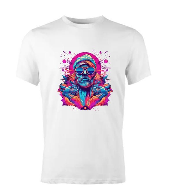 Psychedelic Vintage Hippie Man T-Shirt/ Retro Boho Graphic Tee