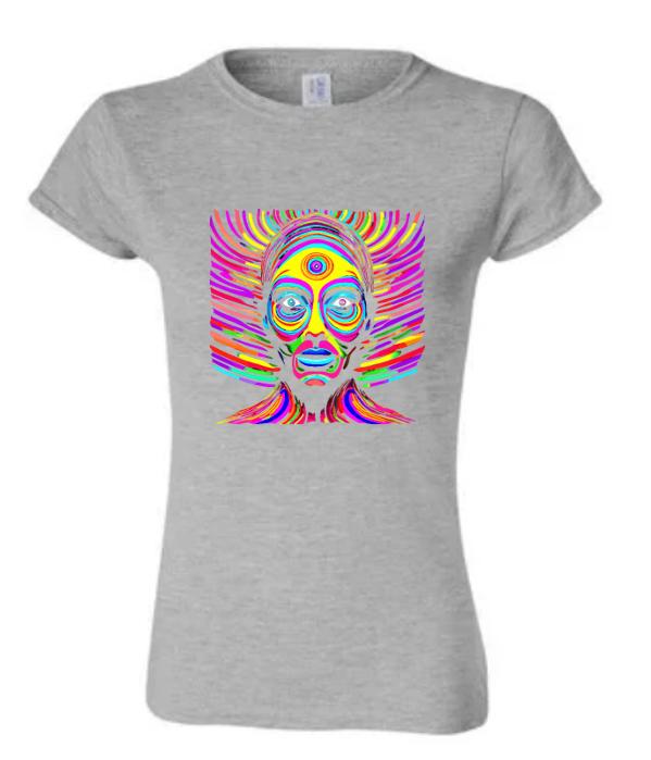 Vibrant Psychedelic T-Shirt Featuring an African American Woman/ Celebrate Diversity and Art!