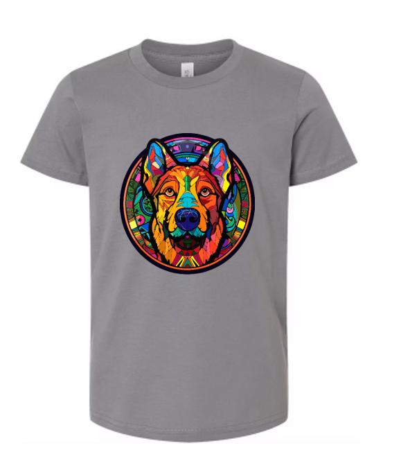 Psychedelic German Shepherd T-Shirt/Trippy Dog Lover Tee/Unique Pet Apparel
