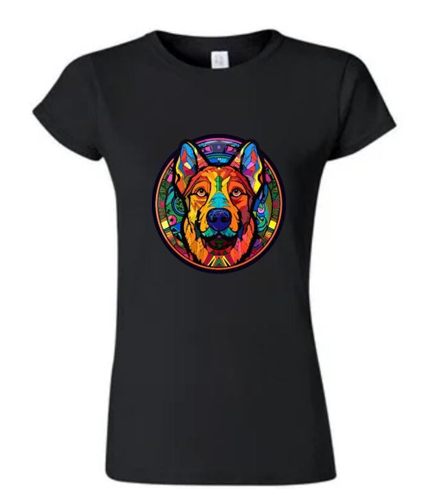 Psychedelic German Shepherd T-Shirt/Trippy Dog Lover Tee/Unique Pet Apparel