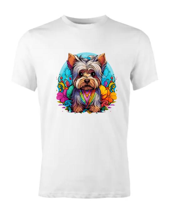 Psychedelic Yorkshire Terrier T-Shirt/ Colorful Dog Graphic Tee/ Unique Pet Lover Shirt/ Perfect Gift for Dog Owners