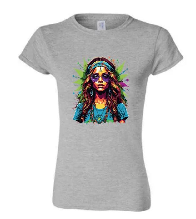 Vibrant Psychedelic T-Shirt Featuring an African American Woman/ Celebrate Diversity and Art!