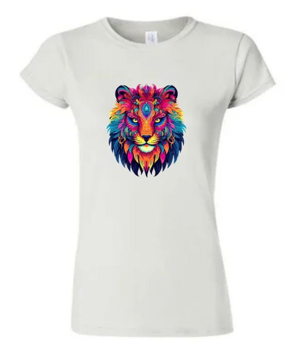 Psychedelic Lion T-Shirt / Colorful Graphic Tee/ Unique Animal Art Shirt/ Perfect Gift for Lion Lovers