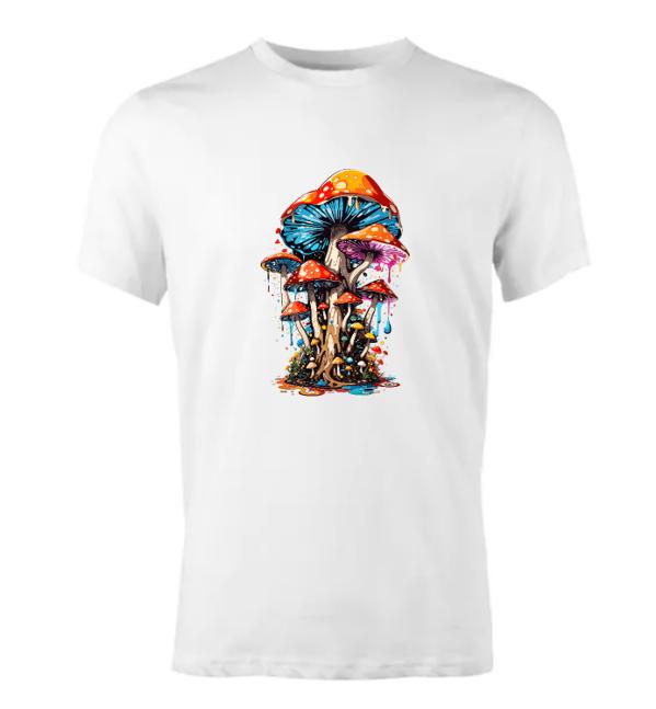 Psychedelic Mushroom T-Shirt/Vibrant Boho Graphic Tee/Trippy Fungi Design/Perfect for Nature Lovers and Festival Goers.