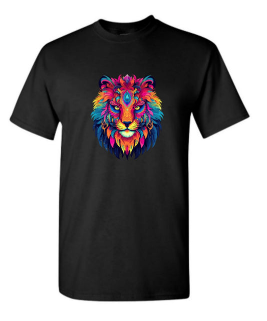 Psychedelic Lion T-Shirt / Colorful Graphic Tee/ Unique Animal Art Shirt/ Perfect Gift for Lion Lovers