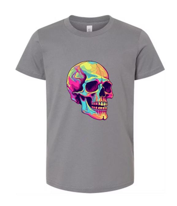 Psychedelic Skull T-Shirt/ Colorful Graphic Tee / Unique Art Shirt