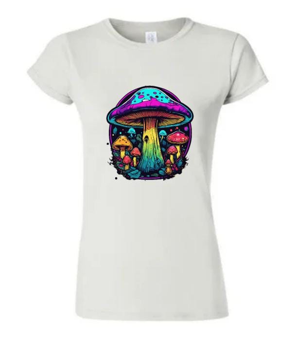 Psychedelic Mushroom T-Shirt/Vibrant Boho Graphic Tee/Trippy Fungi Design/Perfect for Nature Lovers and Festival Goers.