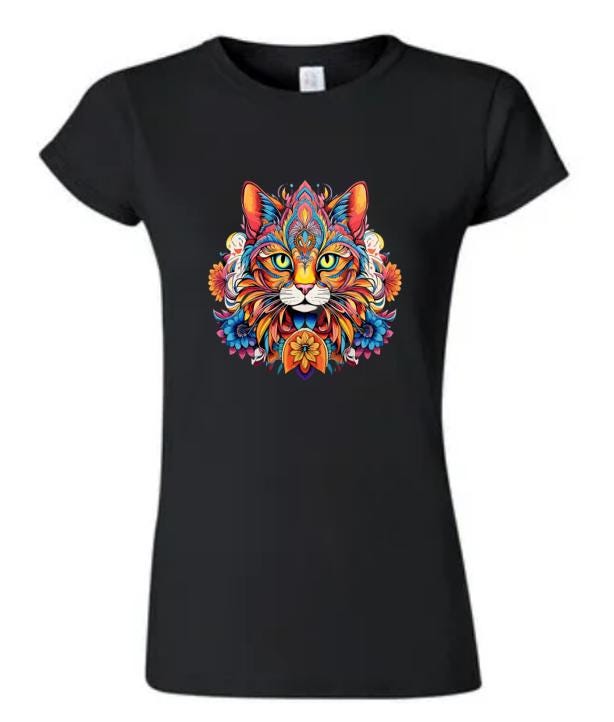 Embrace Your Inner Cat Lover with our Psychedelic Cat T-Shirt!