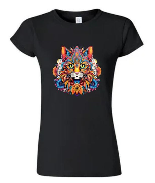 Embrace Your Inner Cat Lover with our Psychedelic Cat T-Shirt!