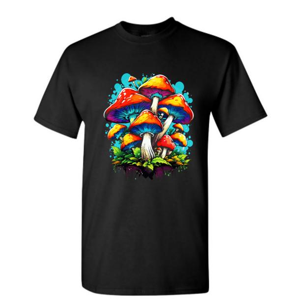 Psychedelic Mushroom T-Shirt/Vibrant Boho Graphic Tee/Trippy Fungi Design/Perfect for Nature Lovers and Festival Goers.
