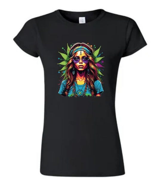 Vibrant Psychedelic T-Shirt Featuring an African American Woman/ Celebrate Diversity and Art!
