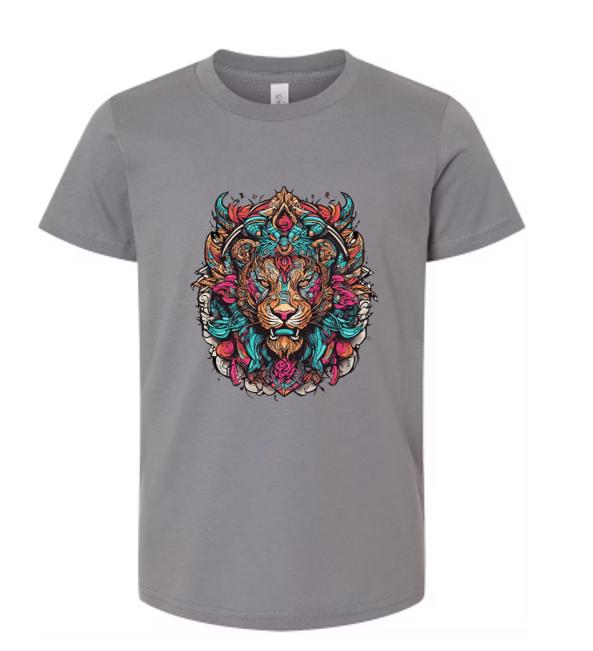 Psychedelic Lion T-Shirt / Colorful Graphic Tee - Unisex Wild Animal Shirt