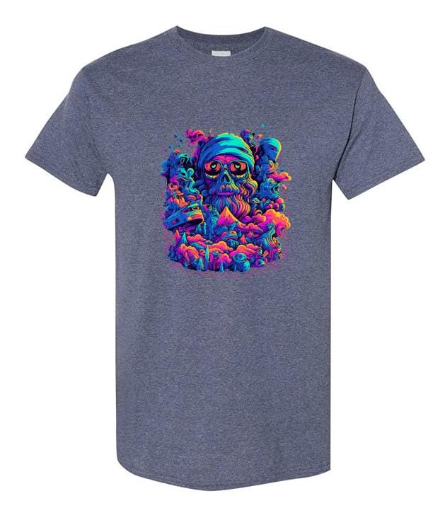 Psychedelic Zombie Skull T-Shirt/Trippie Graphic Tee