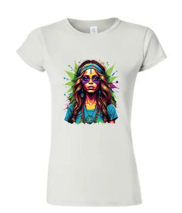 Vibrant Psychedelic T-Shirt Featuring an African American Woman/ Celebrate Diversity and Art!